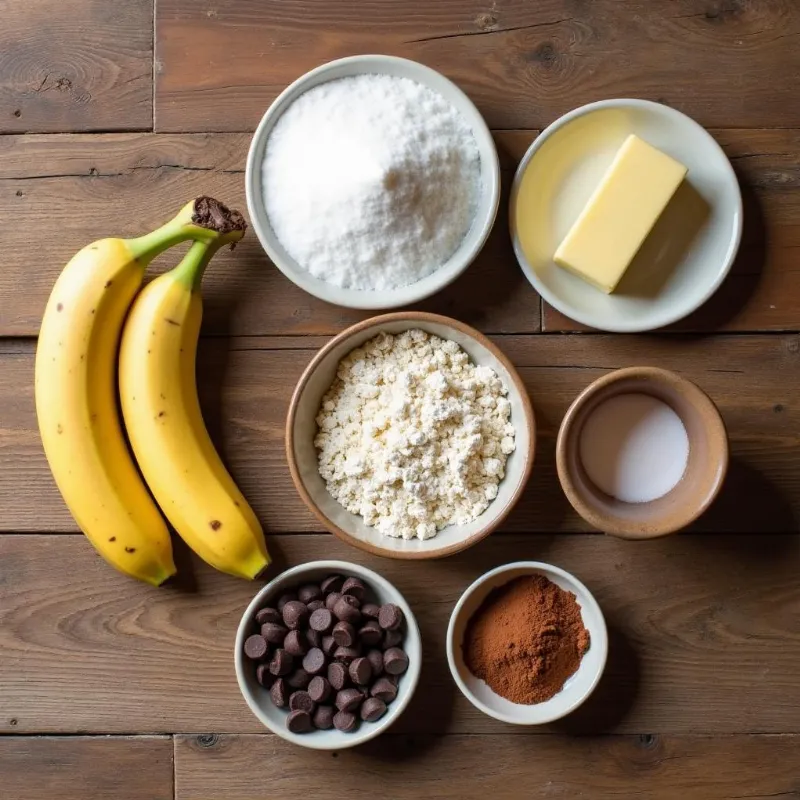 Vegan Banana Bread Chocolate Ingredients