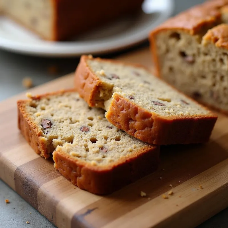 Slice of Vegan Banana Bread on a Plate