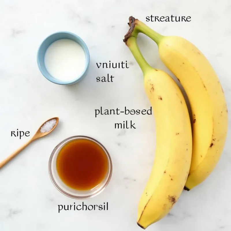 Vegan banana ice cream ingredients