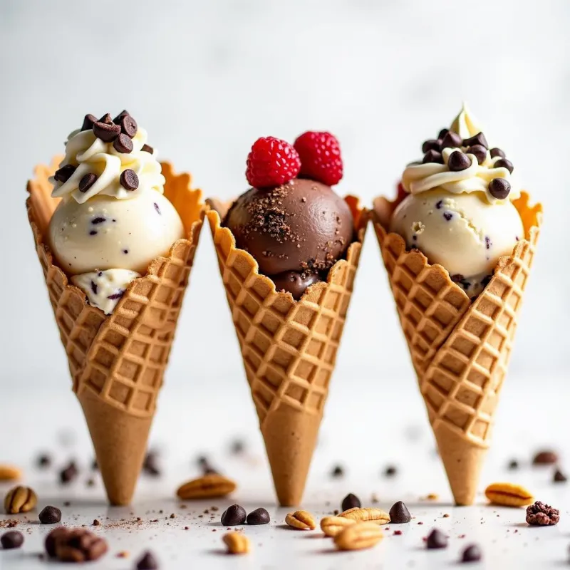  Vegan banana ice cream scoops with toppings