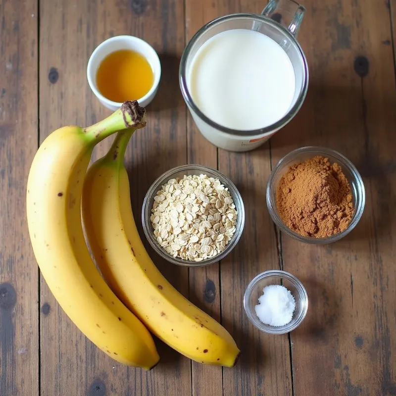 Vegan Banana Oat Pancakes Ingredients