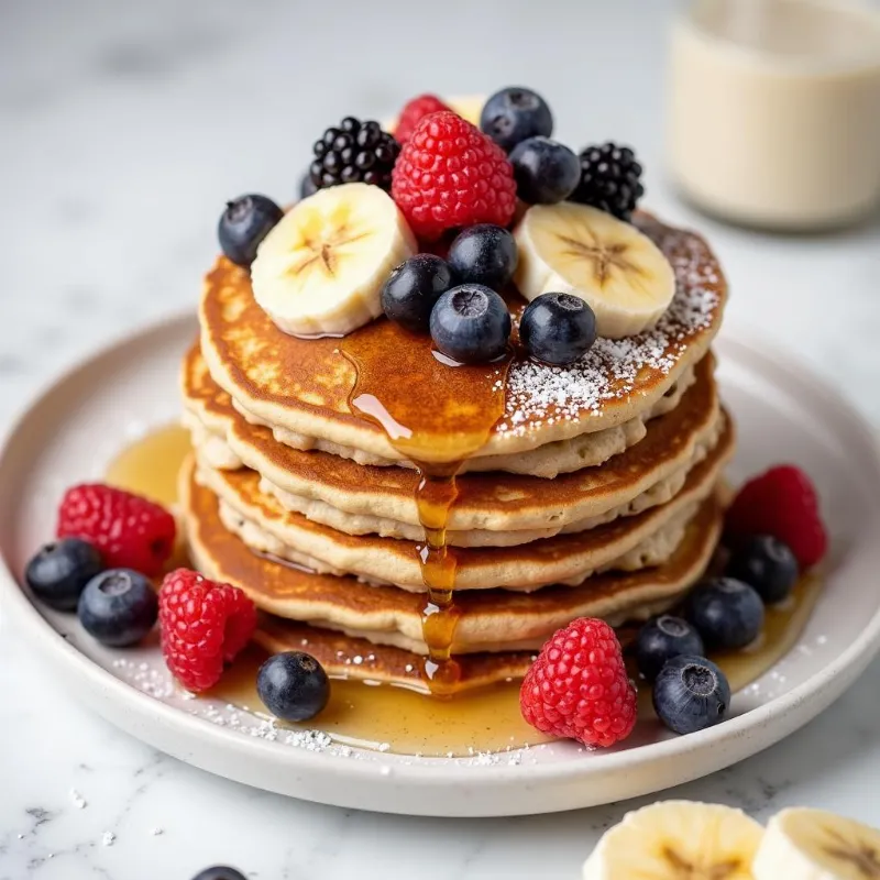 Vegan Banana Oat Pancakes Serving