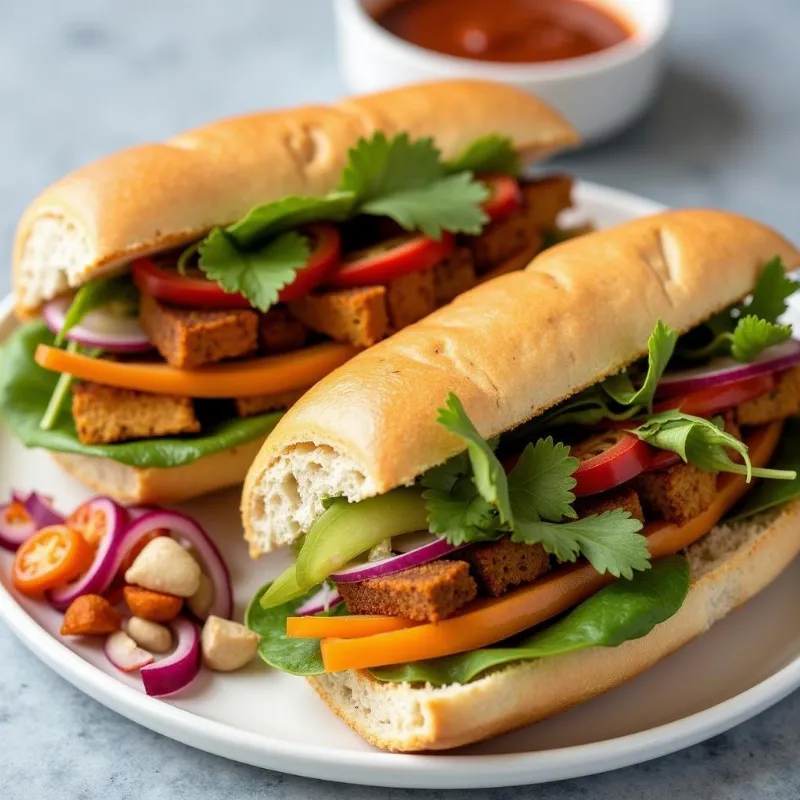 Delicious Vegan Banh Mi on a Platter