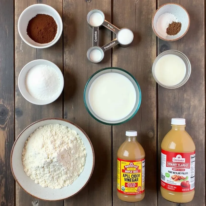 Vegan birthday cake ingredients arranged on a table