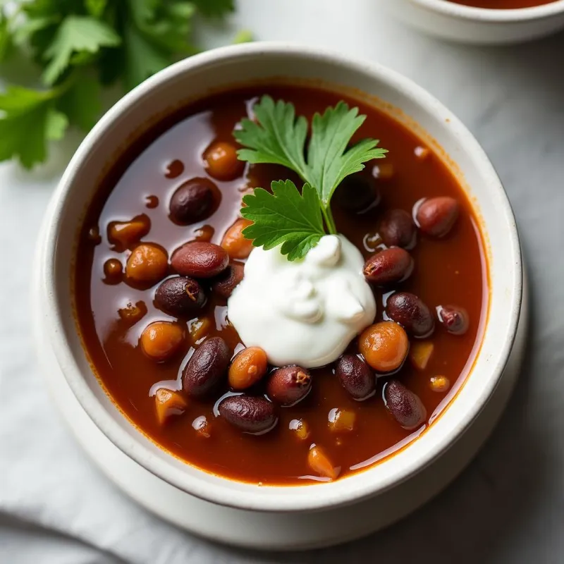 Steaming Vegan Black Bean Soup