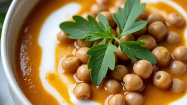 Bowl of creamy vegan black eyed pea soup