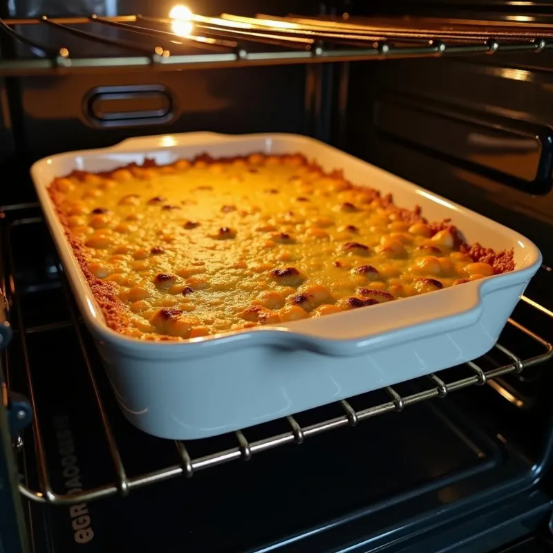 Vegan Breakfast Casserole Baking in the Oven