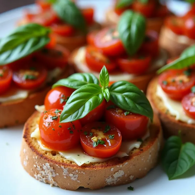 Vegan Bruschetta with Roasted Tomatoes and Garlic