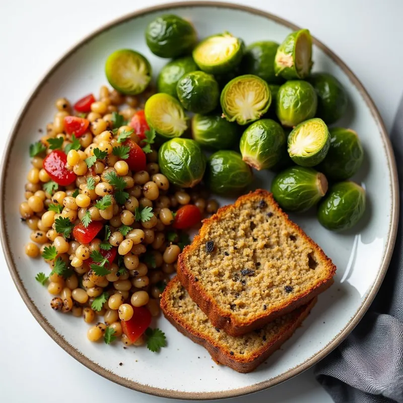 Vegan Roasted Brussel Sprouts Serving Suggestion