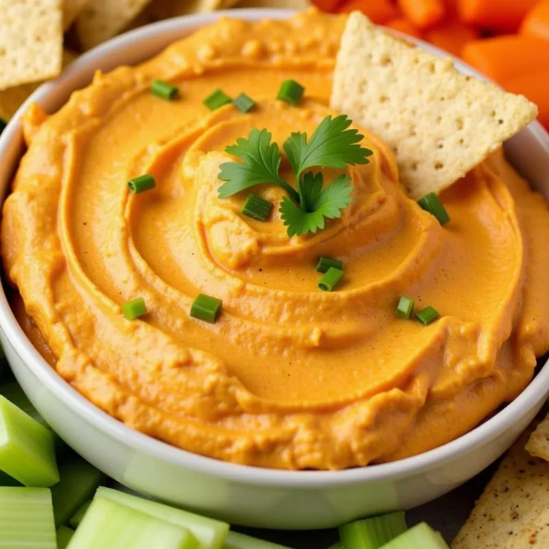 Vegan Buffalo Chicken Dip with Dippers