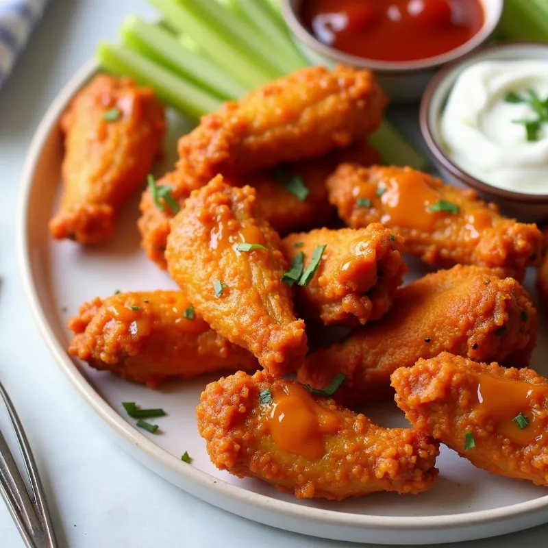 Vegan Buffalo Wings Plated