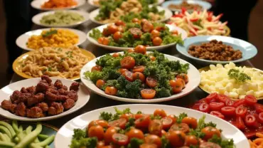 Vegan Buffet Spread for Large Group