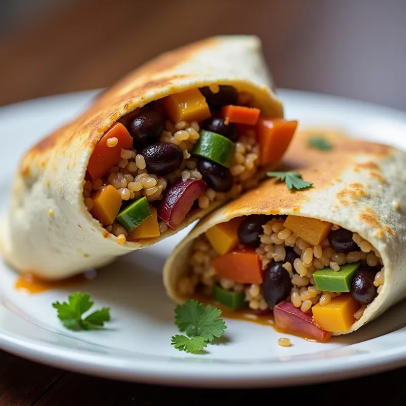 Vegan Burrito on Plate