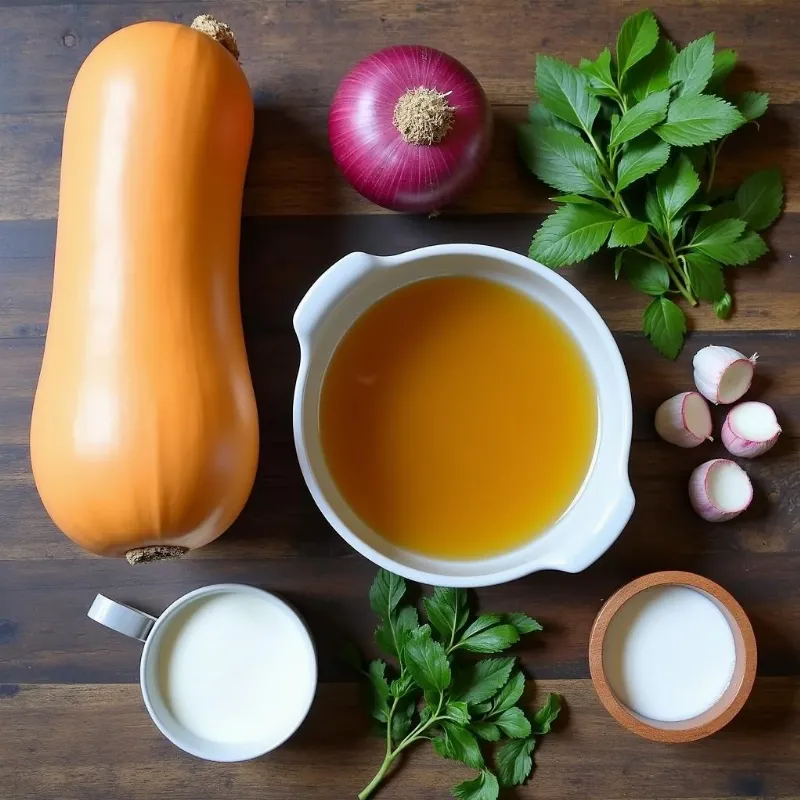 Ingredients for vegan butternut squash soup