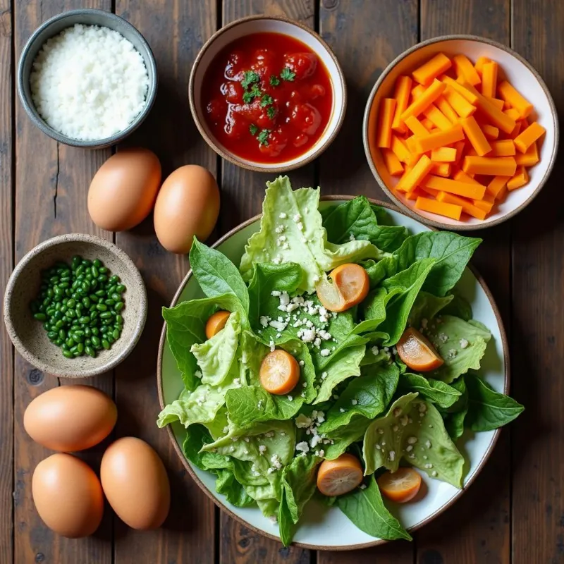 Ingredients for Vegan Caesar Salad