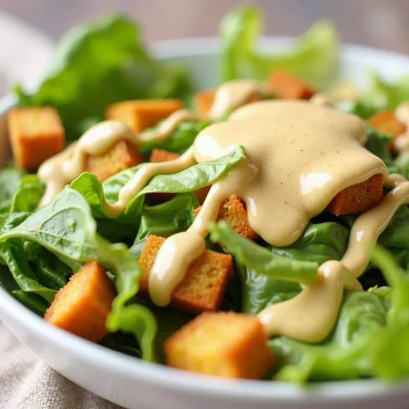 Vegan Caesar Salad with Dressing