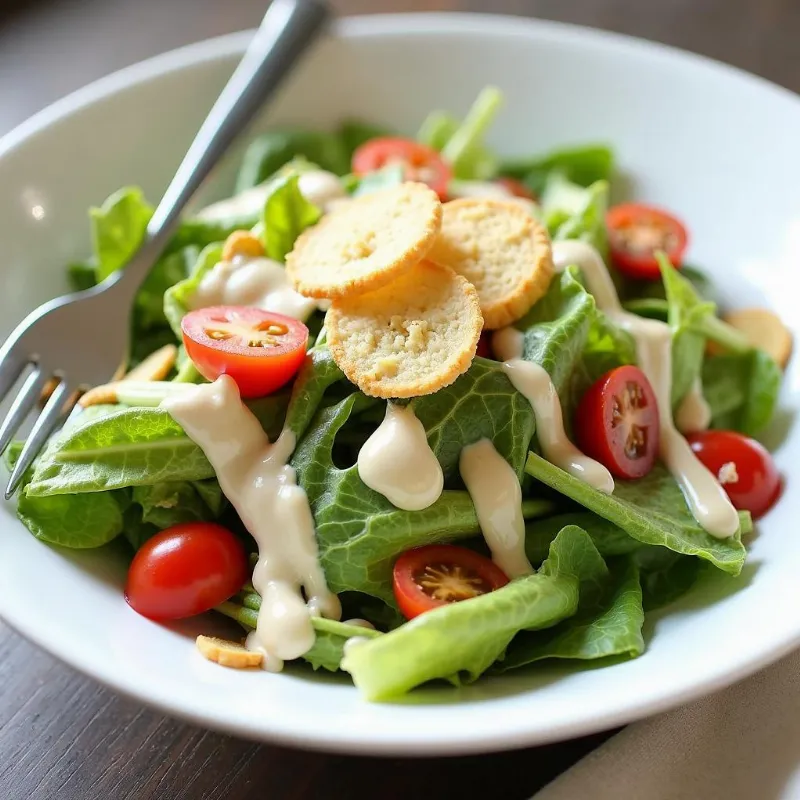 Vegan Caesar Salad with Dressing