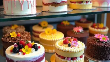 Assortment of vegan cakes in San Diego