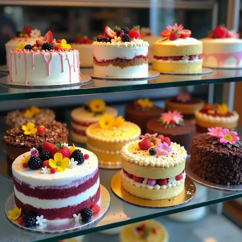 Assortment of vegan cakes in San Diego