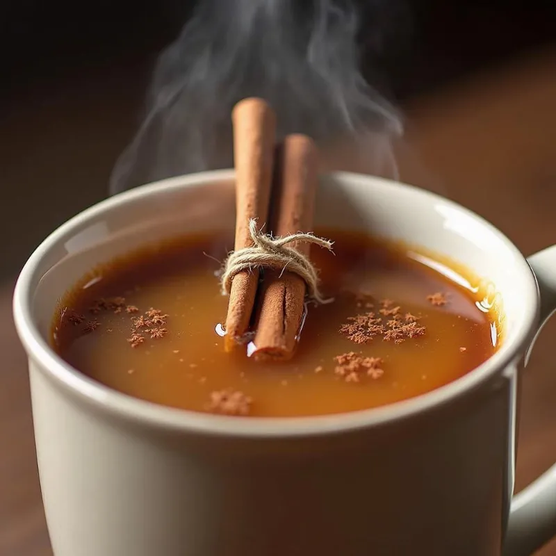 Vegan Caramel Apple Cider with Cinnamon Sticks