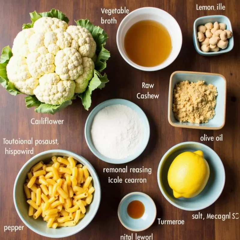 Vegan Cauliflower Mac and Cheese Ingredients