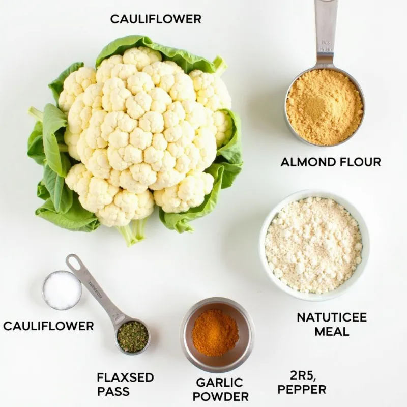 Fresh ingredients for vegan cauliflower pizza crust