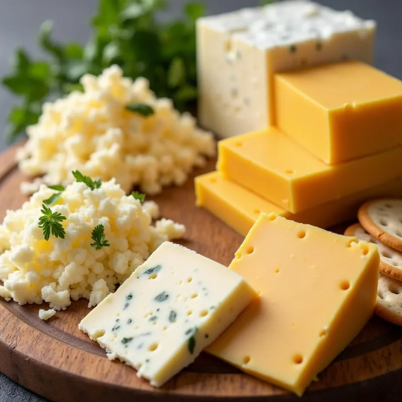 Selection of different vegan cheeses