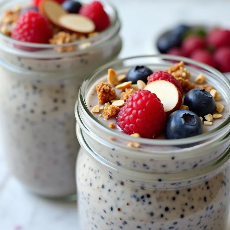 Vegan Chia Pudding with Berries and Granola