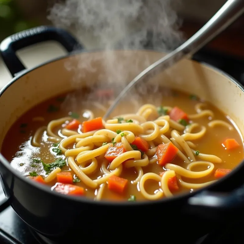 Cooking Vegan Chicken Noodle Soup