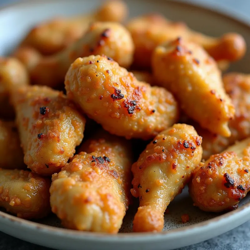 Bowl of vegan chicken pieces