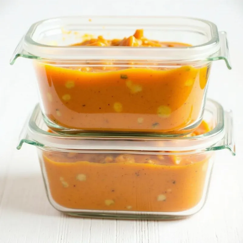 Sweet Potato and Chickpea Curry in Freezer Containers