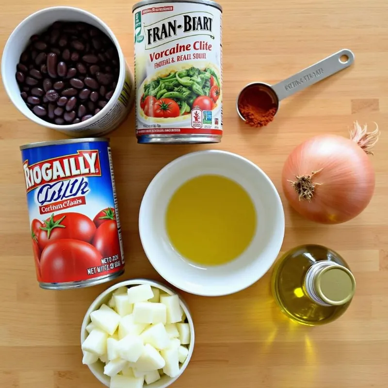 Ingredients for Vegan Chili on a Table