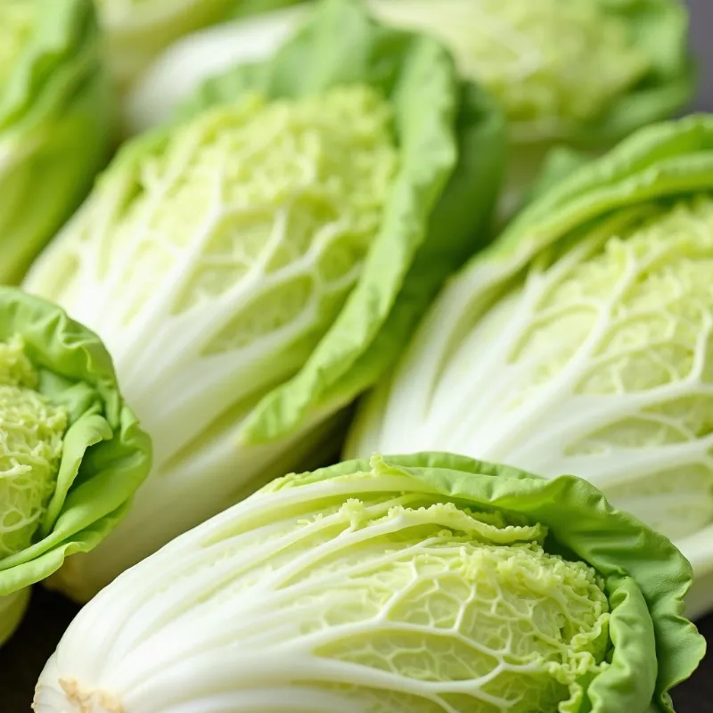 Variety of fresh vegan chinese cabbage