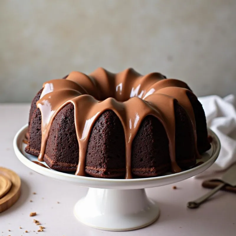 Frosted Vegan Chocolate Bundt Cake