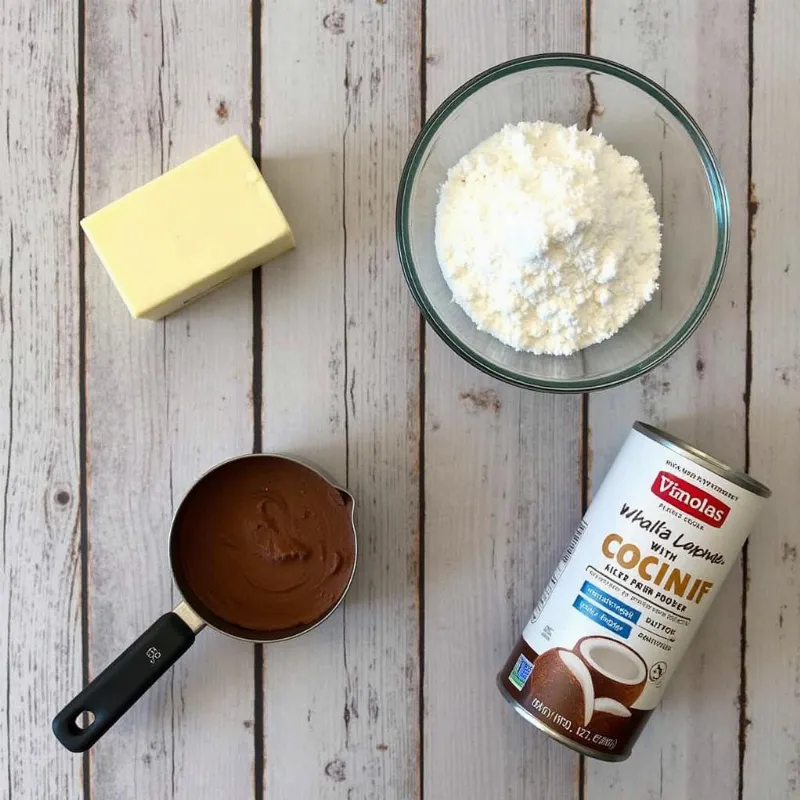 Ingredients for vegan chocolate buttercream frosting