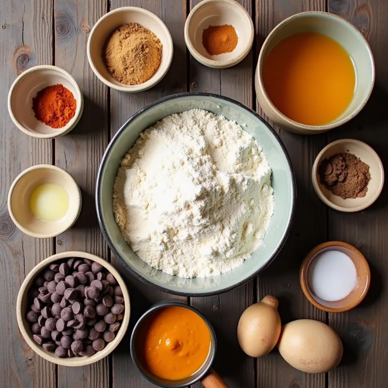 Vegan Chocolate Chip Pumpkin Cookies Ingredients