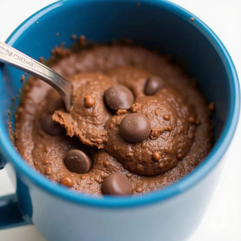 Vegan Chocolate Mug Cake Batter in a Mug