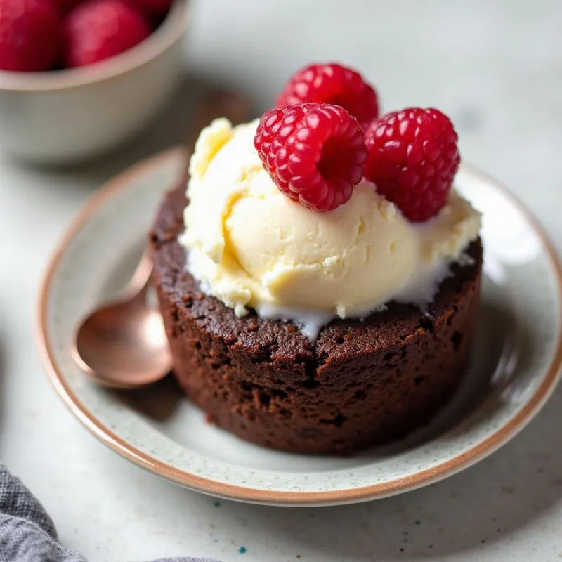 Vegan Chocolate Mug Cake with Toppings