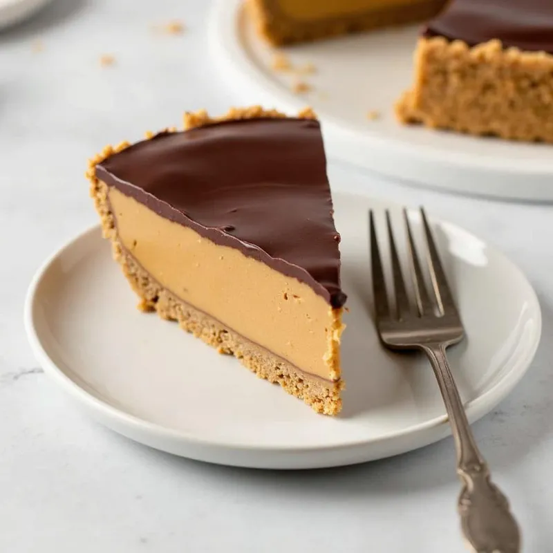 Vegan Chocolate Peanut Butter Pie Slice