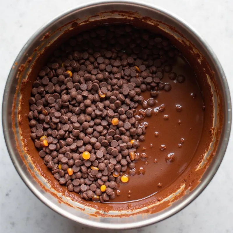 Vegan chocolate zucchini bread batter in a bowl.