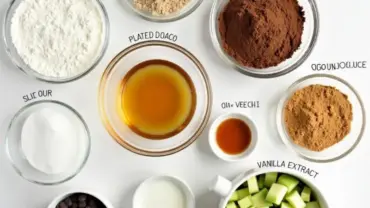 Vegan chocolate zucchini bread ingredients