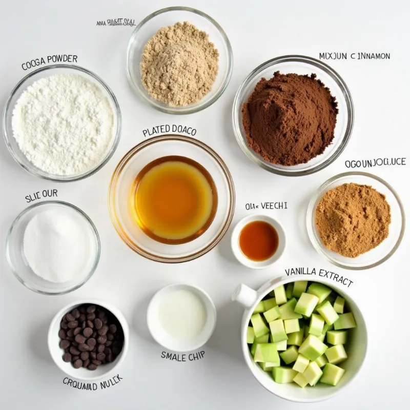 Vegan chocolate zucchini bread ingredients