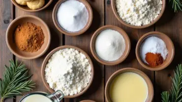 Vegan Christmas biscuits ingredients laid out on a table