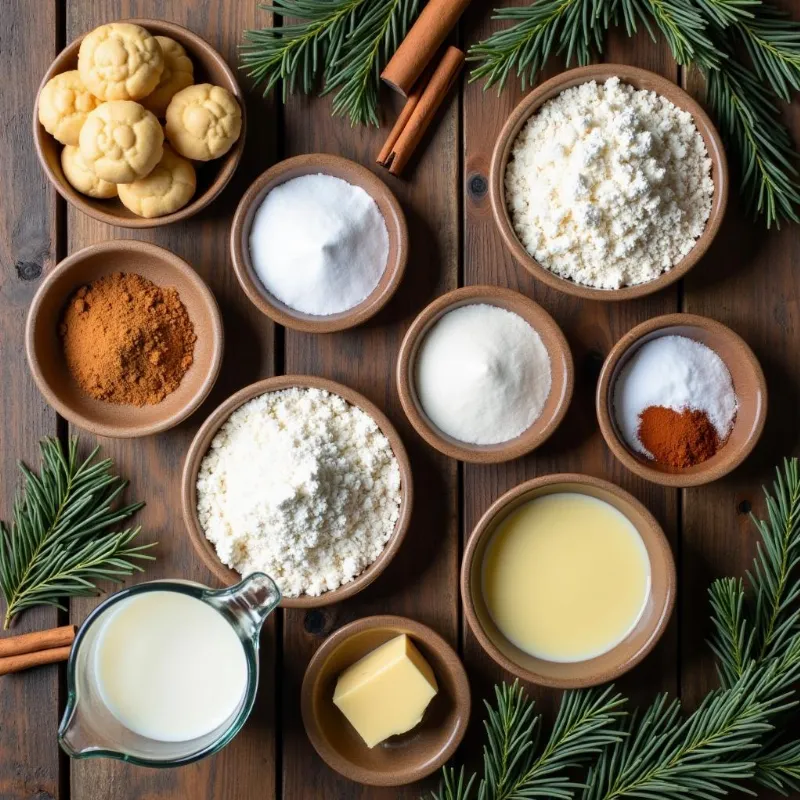 Vegan Christmas biscuits ingredients laid out on a table