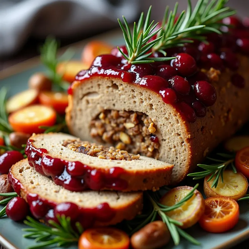 Vegan Christmas Nut Roast with Cranberry Glaze