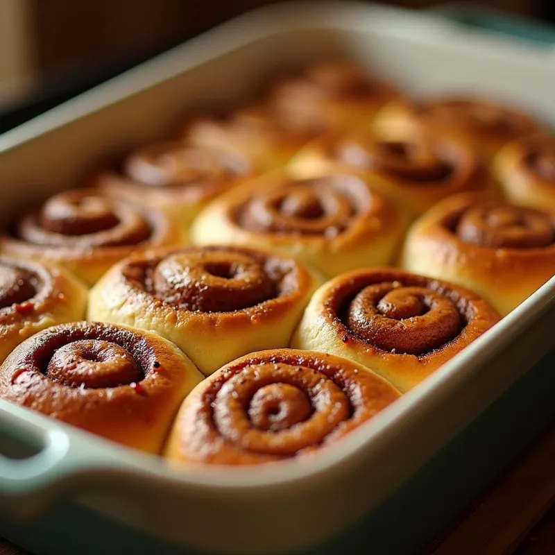 Freshly baked vegan cinnamon rolls.