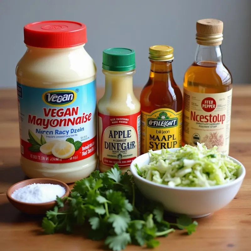 Ingredients for vegan coleslaw dressing