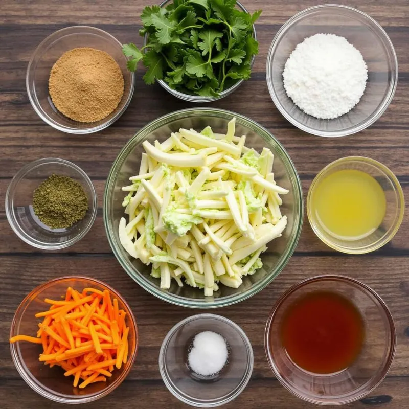 Vegan Coleslaw Ingredients on a Table