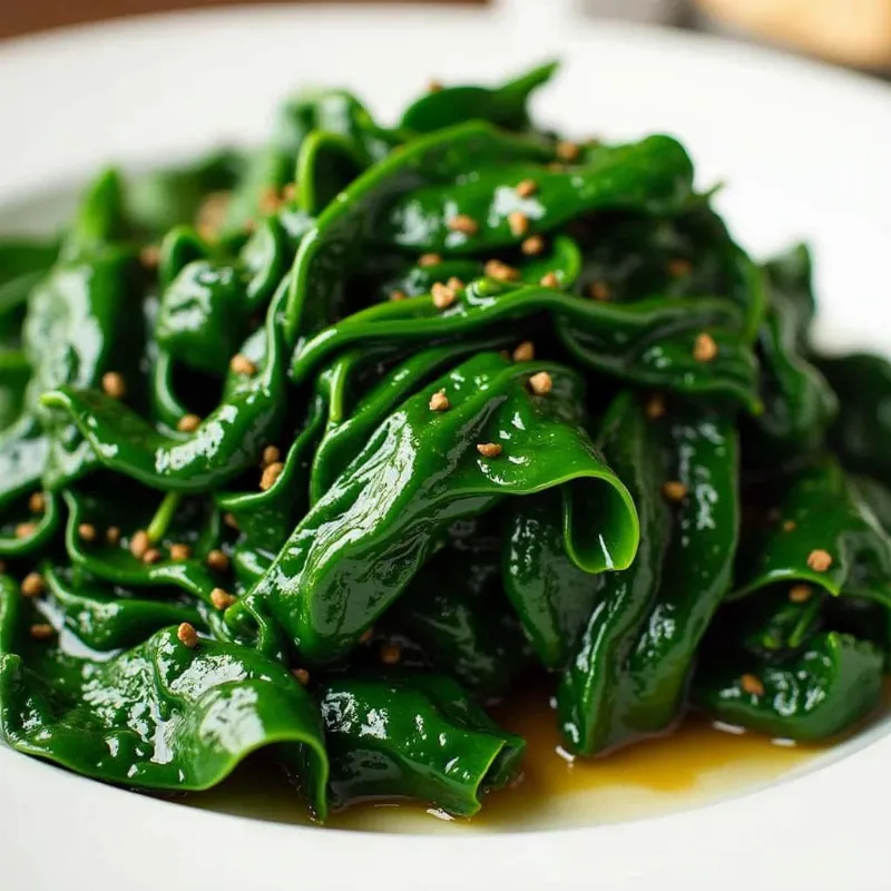 A serving of vegan collard greens