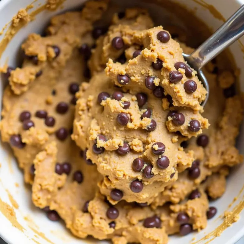 Vegan Cookie Dough in a Mixing Bowl